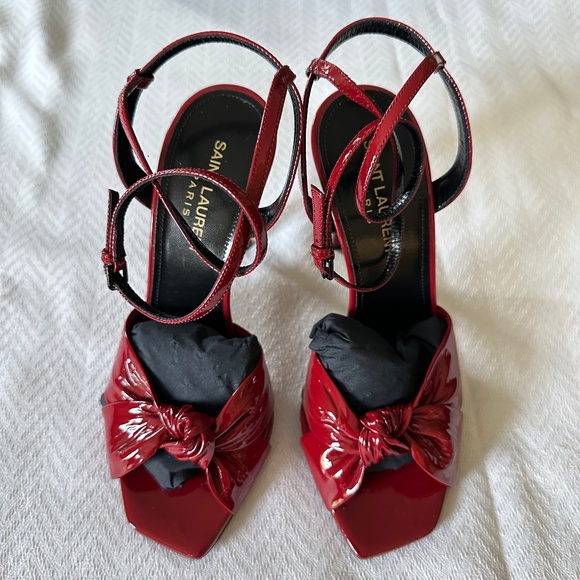 Saint Laurent Vernice Baltimora High Heeled Sandal, Hot Red, 37 - Picture 2 of 16